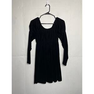 Vintage Young Innocent by Arpeja Black Velvet Dress Long Sleeve Womens Size 7